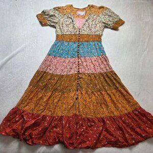 L By Anthropologie Tiered & True floral maxi prarie dress 2